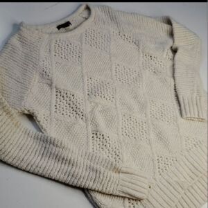 S AEO AMERICAN EAGLE AEO OFF WHITE SWEATER apres ski wool blend small